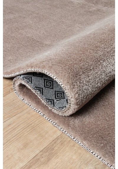 Vl Yuvarlak Comfort Ponpon Saçaklı Peluş Post Halı Kahverengi Halı Kahverengi Overloklu Oval