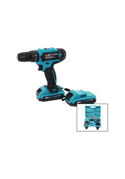 Mavi 1250 Rpm Bn-5 F-136 Cordless Drıll Full Şarjlı 24v 5.0ah - 2 Batarya Matkap Seti Çantalı 5690