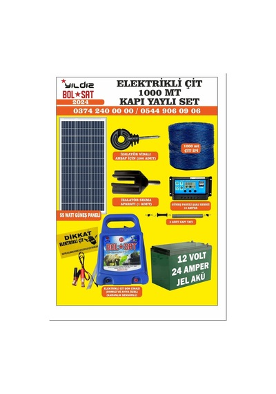 Bolsat Elektrikli Çit Seti Domuz Ve Ayı 1000 Mt Lik Kapı Yaylı Paket