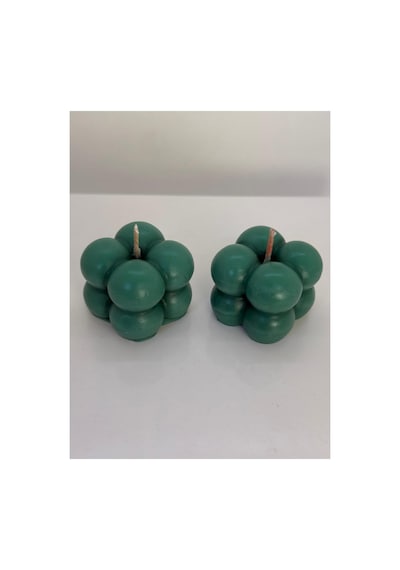 Şeffaf Kutulu İkili Küçük Yeşil Bubble Mum-doğal %100 Soya Wax Dekor Mum Düğün, Nişan,kına Hediyelik