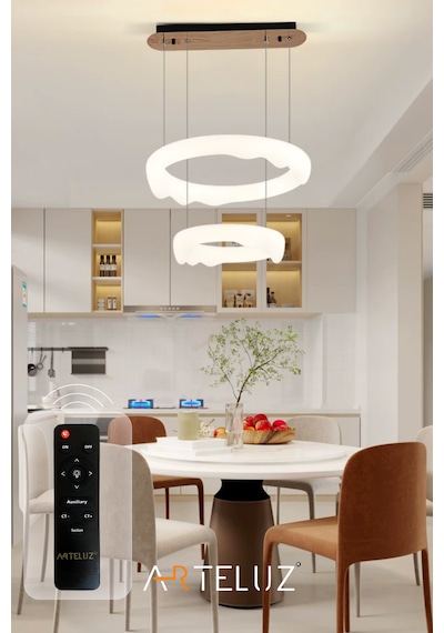 Luxury Pınterest Model Modern Sarkıt Çift Katlı Avize 50+35 Cm Beyaz