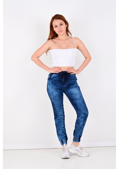 Black Steel Jogger,Bel Ve Paça Lastikli Bayan Pantolon-Byn-1000 (543997457) Açık Mavi