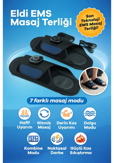 Eldi Medikal Ems Ayak Masaj Terliği - 7 Mod 15 Kademe - Rahatlatıcı Masaj Aleti