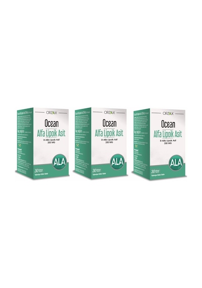 Ocean Alfa Lipoik Asit 200 Mg 30 Tablet 3 Adet