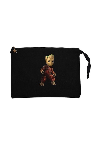 Groot Baby Warrior Siyah Clutch Astarlı Cüzdan / El Çantası Siyah