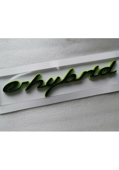 Porsche Uyumlu E-hybrid Çamurluk Yazısı Piano Black Ve Fosforlu 3m 3d Abs