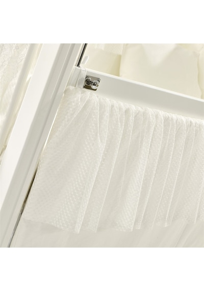 Meltem Kids Kral Sallanır Ahşap Anne Yanı Beşik 60x120 cm (beyaz-ekru) Ekru