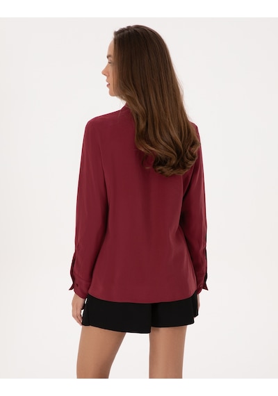 Pierre Cardin Kadın Mürdüm Gömlek Desenli 50318195-vr074 MÜRDÜM
