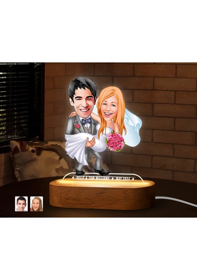 Bk Gift Kişiye Özel Yeni Evli Çift Karikatürlü Dekoratif 3d Biblo Led Işıklı Gece Lambası-8, Düğün Hediyesi, Yıl Dönümü Hediyesi Kobitmeyen138272 Bk