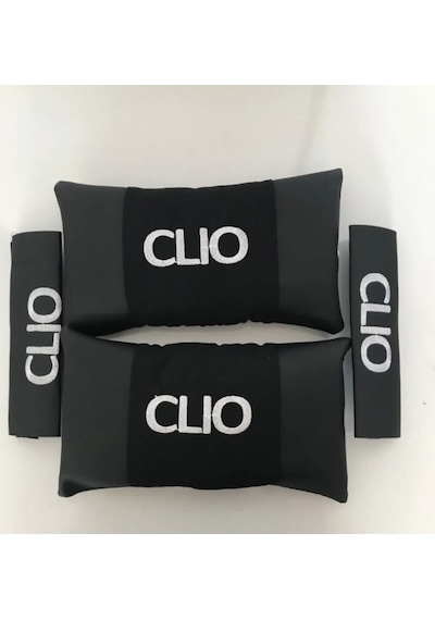 Clio Nakışlı Deri 1 Çift Boyun Yastık Ve 1 Çift Kemer Pedi
