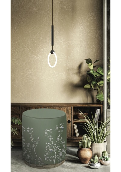 Bluehomeconcept Adawall Yeşil Çiçek Tasarımlı Puf