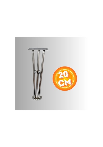 20 Cm Metal Boncuklu Koltuk Ayağı Mobilya Ayağı Ünite Ayağı Konsol Ayağı Puf Berjer Ayağı 4adet Krom