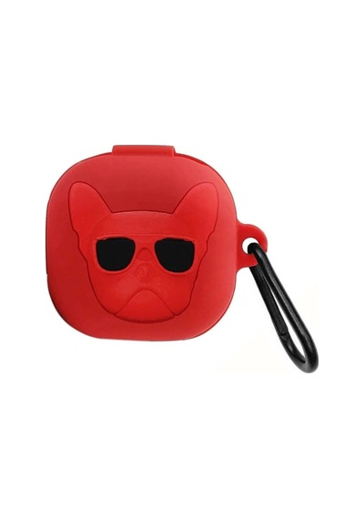 Caseonn Galaxy Buds 2 Pro Kılıf Karakter Figürlü French Bulldog Kırmızı Kırmızı - Siyah