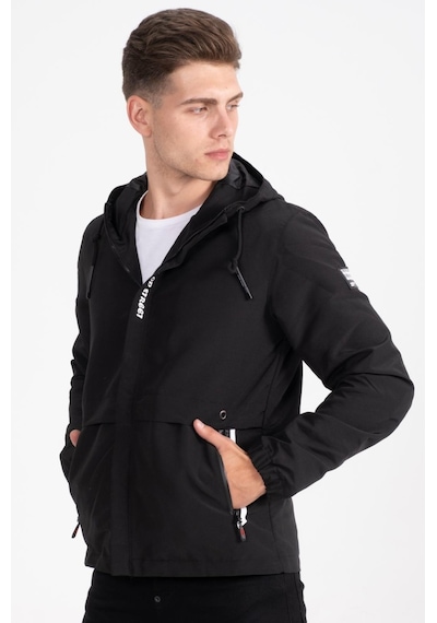 Oksit Mood Street Baskılı Su İtici Slim Fit Erkek Yağmurluk Mont Açık Gri
