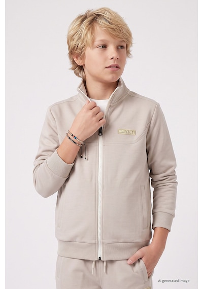 TOMMYLIFE Bej Standart Fit Basic Dik Yaka Jogger Erkek Çocuk Eşofman Takım - 11327