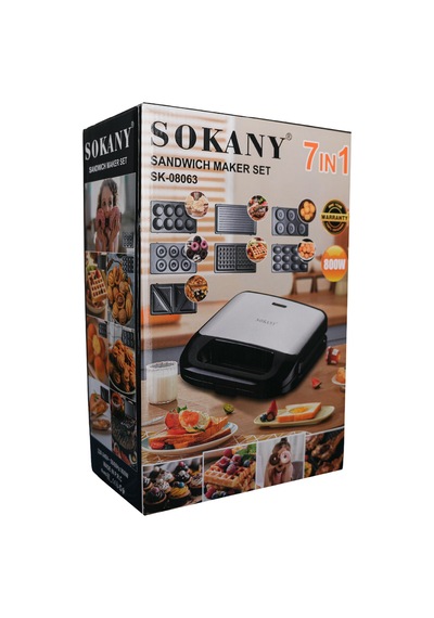 Sokany SK-08063 800 W Yapışmaz Kaplamalı Kompakt Waffle Makinesi Dikey Saklamalı