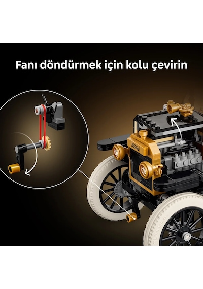 LEGO® Icons Ford Model T 11376 - Yetişkinler için Açılan Tavan İçeren Klasik Dekoratif Otomobil Modeli Yapım Seti (1060 Parça)