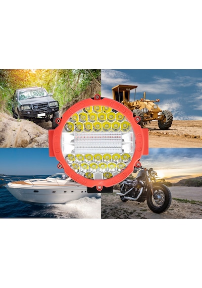 3 Modlu 3 Renk Kombo 51W Kırmızı Yuvarlak Off Road 12/24V Çalışma Tekne Lambası