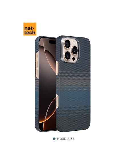 Nettech Apple Uyumlu iPhone 16 Pro Nt-n076 Kevlar Karbon Arka Koruma Kılıf - Mavi Mavi