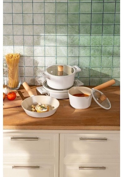 Emsan Crystal Elegant Tencere Seti Bej Gri