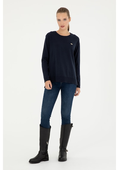 U.S. Polo Assn. Kadın Lacivert Bisiklet Yaka Basic Kazak 50293510-VR033