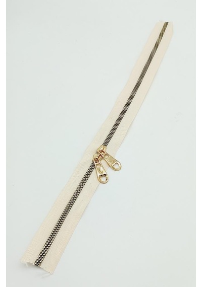 Angel Çanta Aksesuar Çift Başlı Krem Fermuar Light Gold Metal 40 Cm