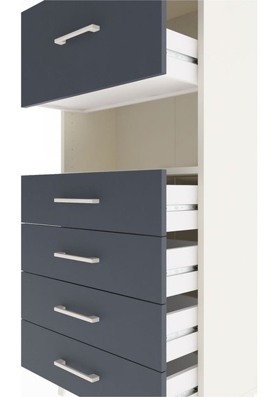 Arges Dolap Tek Raflı 5 Çekmeceli 60x30x134 Aytaşı-antrasit Aytaşı