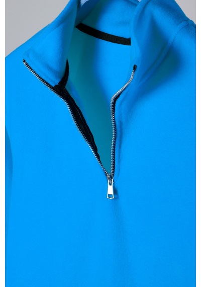 Terapi Men Mavi Yarım Fermuarlı Regular Kalıp Dik Yaka Polar Sweatshirt Mavi
