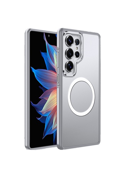 Galaxy S26 Ultra Uyumlu Kılıf M-safe Şarj Özellikli Mat Görünümlü Wlons Vevo Kapak Gri Gri