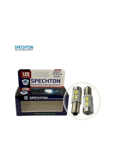 Spechton 12V H6 Ampul 10 Ledli Mercekli Beyaz 6000K 2 Ad N11.3776