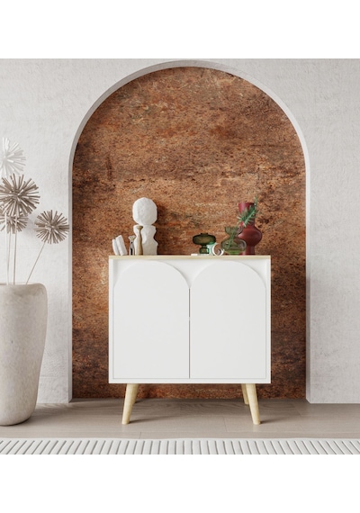 Venezia Ahşap Ayaklı Bohem Konsol-çok Amaçlı Dolap-vitrin Safir Meşe-beyaz 76 Cm Venezia Ahşap Ayaklı Bohem Konsol-çok Amaçlı Dolap-vitrin Safir Meşe-beyaz 76 Cm