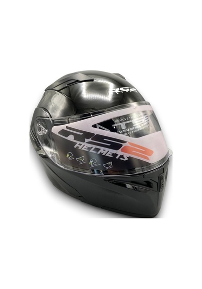 Motosiklet Rs2 Kask Çene Açılır Güneş Vizör Glos Black Kask370gmatxl Siyah