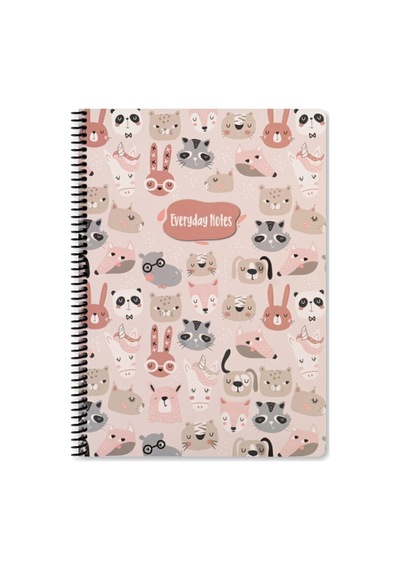 Keskin Color Animal Friends Spiralli Hayvanlar Karton Kapak 80 Yaprak A4 Kareli Defter Ozelalan1 Çok Renkli