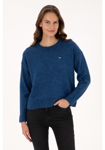 U.S. Polo Assn. Kadın Lacivert Bisiklet Yaka Kazak 50310021-VR033