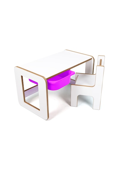 Çocuk Oyun, Aktivite Ve Etkinlik Masası, Beyaz-lila, 18mm Mdf Beyaz