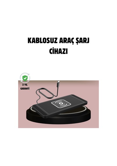 Mey İthalat Manyetik Kablosuz Araç Şarj Cihazı Hızlı Şarj, Kaymaz Taban, Güvenli Kullanım