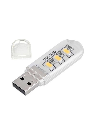 Powermaster Pm-34390 Flash Bellek Görünümlü Taşınabilir 3 Led Beyaz Işık Usb Gece Lambası Diğer