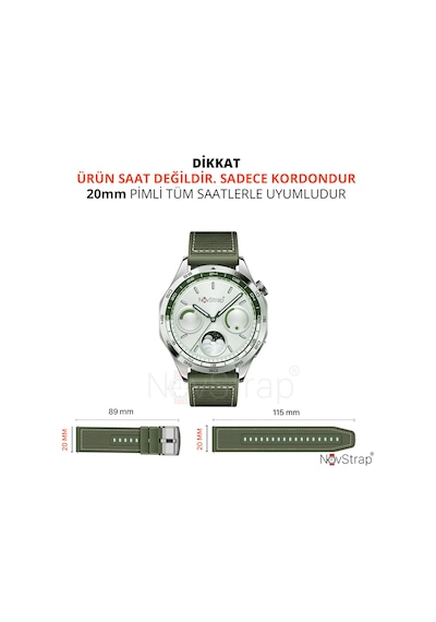 Novstrap Samsung Galaxy Watch 3 41mm/active 2 40-44mm/gear S2 İle Uyumlu Kordon 20mm Lansman Kumaş