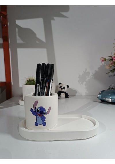 Tabaklı Sevimli Canavar Desenli Saksı Seti