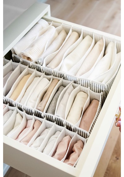 Akordiyon Organizer Çekmece Içi Düzenleyici M Boy Kumaş 100 X 110 Gri Diğer