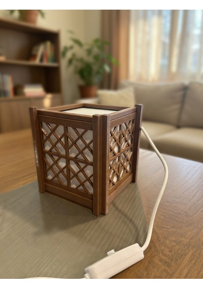 Kumiko Desenli Japon Lantern Lamba - Sıcak Işık Usb Şarjlı Dekoratif Aydınlatma