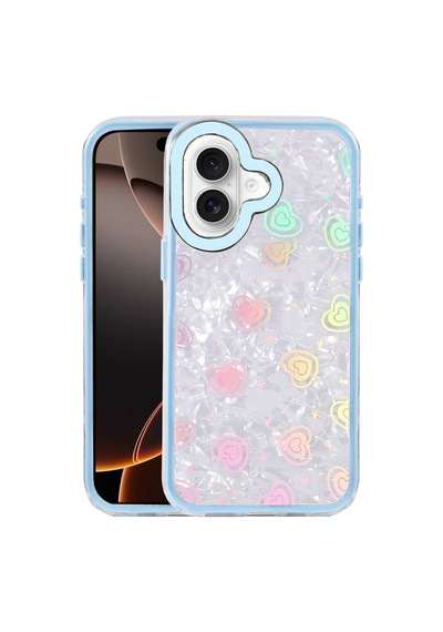 Newface - 92 - Apple iPhone Uyumlu 16 Lumi Desenli Kapak - Flzdgnkr - - Mavi Diğer