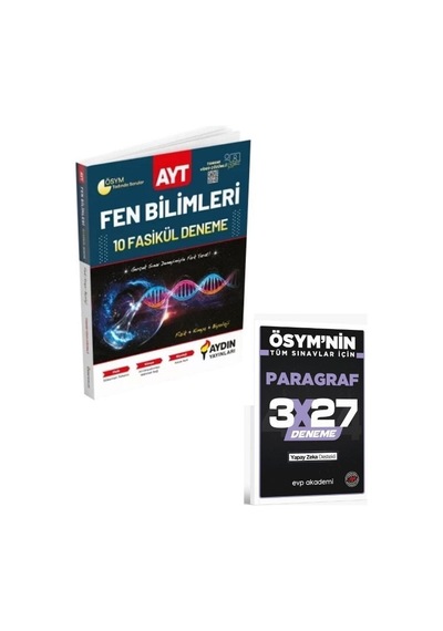 Aydın 2027 Ayt Fen Bilimleri 10 Deneme+ Evp Akademi Paragraf