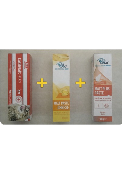 Polo Peynirli Malt Pasta 100 Gr + Polo Kedi Malt Paste 100 Ml + Cati Malt Plus 100 ML