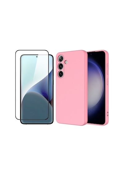 Vendas Samsung Galaxy Uyumlu  S26 Plus Kılıf Vendas Mara Lansman Kapak + Cam Ekran Koruyucu Pembe