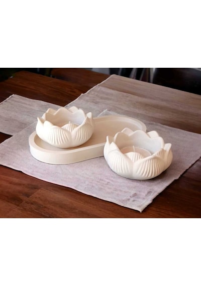 Bernami Biblo Pinterest Şık Oval Standlı Lotus Çiçek Mumluk Ve Kokulu Mum Seti