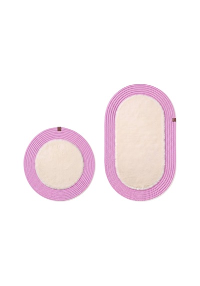 Banyo Paspası Takımı 60x100+60x60 Cm Düz Bej & Pembe