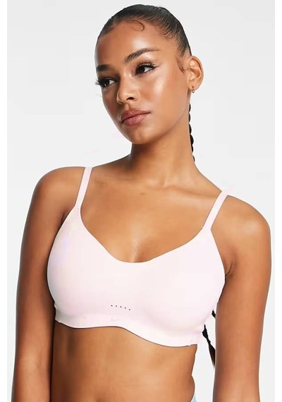 Nike Training Dri Fit Alate Minimalist Light Support Padded Bra Light Pink Kadın Lazer Kesim Bra Açık Pembe Açık Pembe