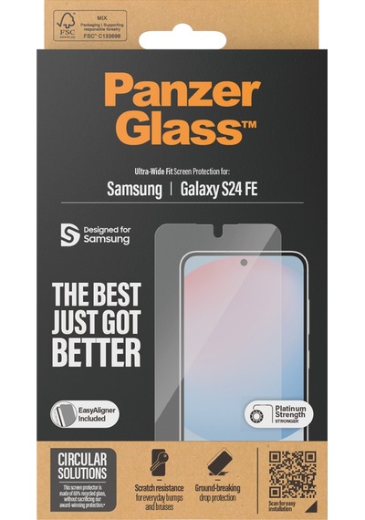 Panzerglass Samsung Galaxy Uyumlu S24 Fe Ultra-wide Fit Çerçeve Aparatlı Ekran Koruyucu