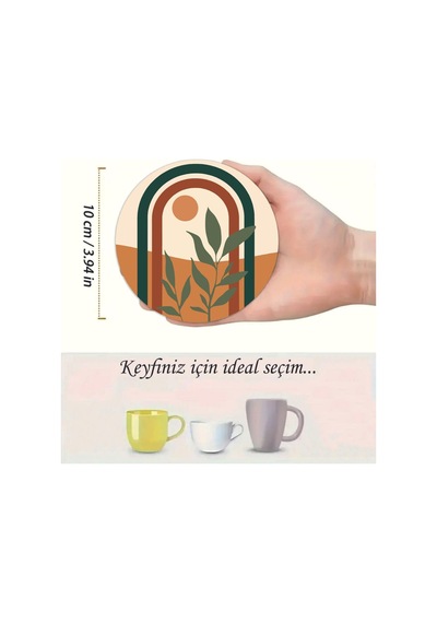 Kututr Zenboho 6'li Mdf Bardak Altlığı Seti Brd-015 Diğer